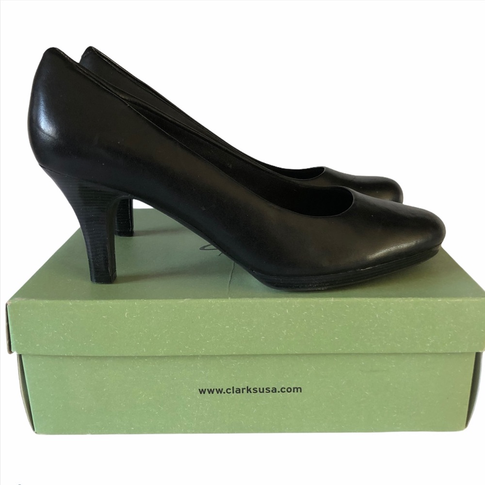 Clarks Artisan Black Leather Tige De Cuir Heels